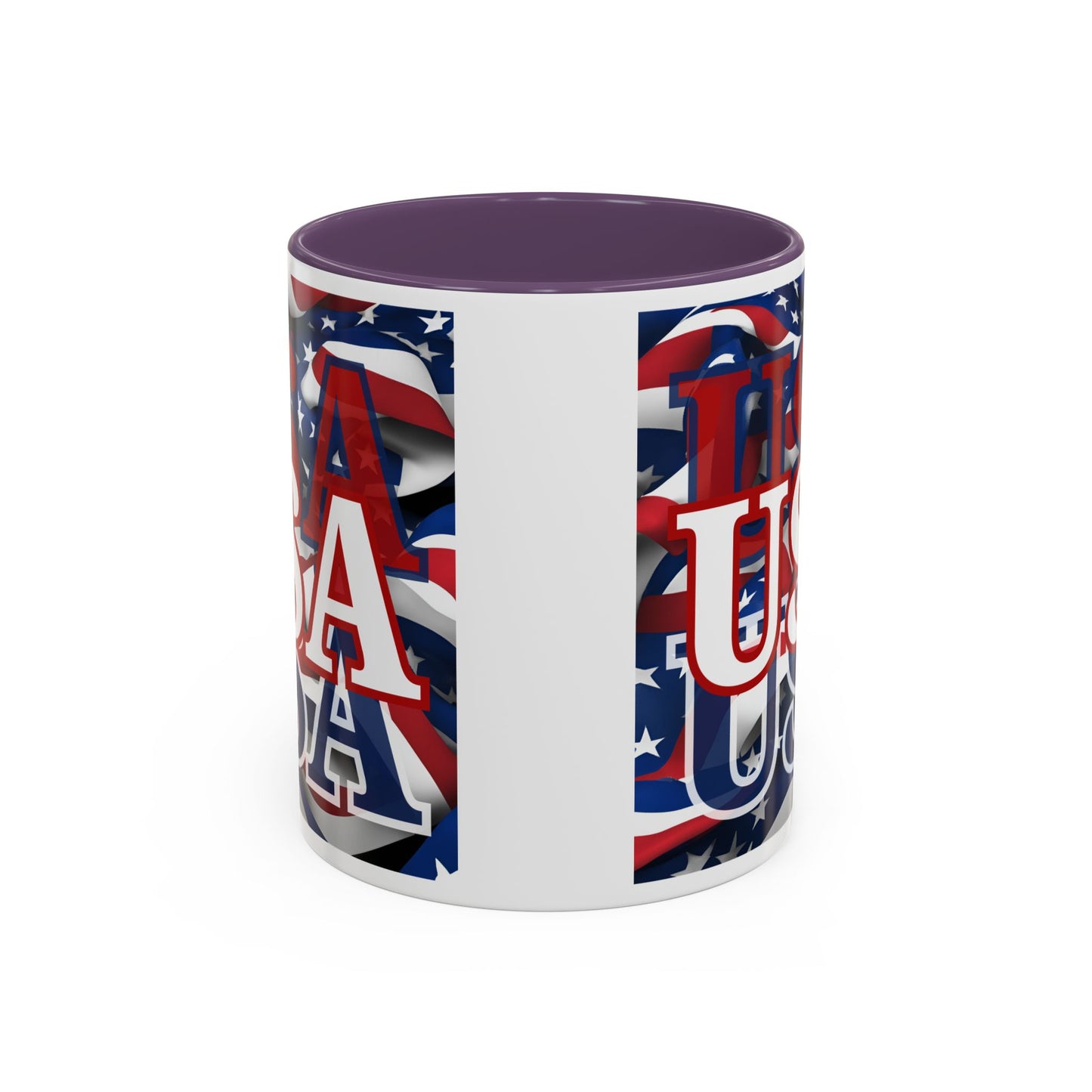 USA White font Center Patriot Accent Mug by cypherpunkgear.com