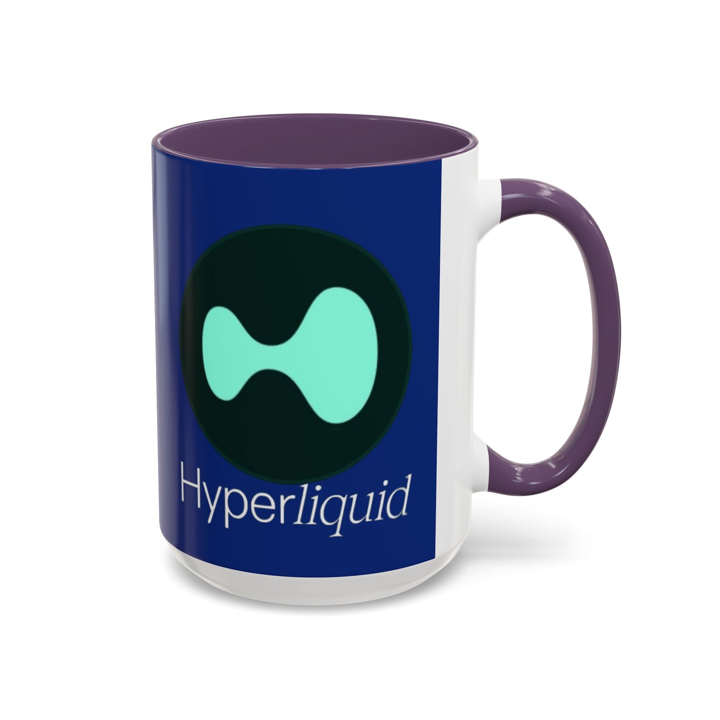 Hyperliquid White font Blue Accent Mug by cypherpunkgear.com