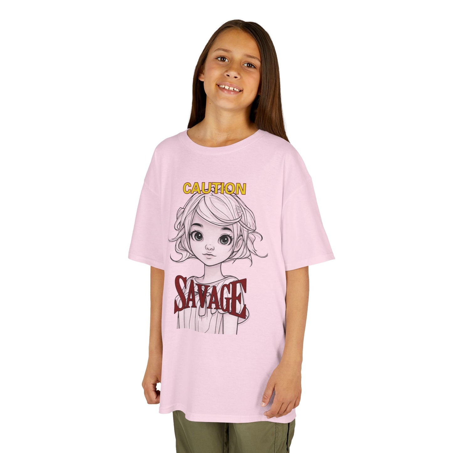 Caution: Small but Savage Kids Heavy Cotton Tee by cypherpunkgear.com