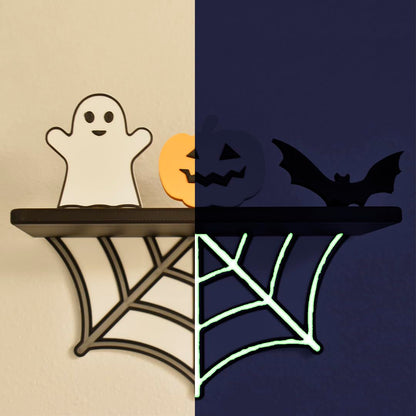 Spider Web Floating Shelf | Spooky Halloween Decor Shelf | 9" Wide x 5" Deep | Made in USA