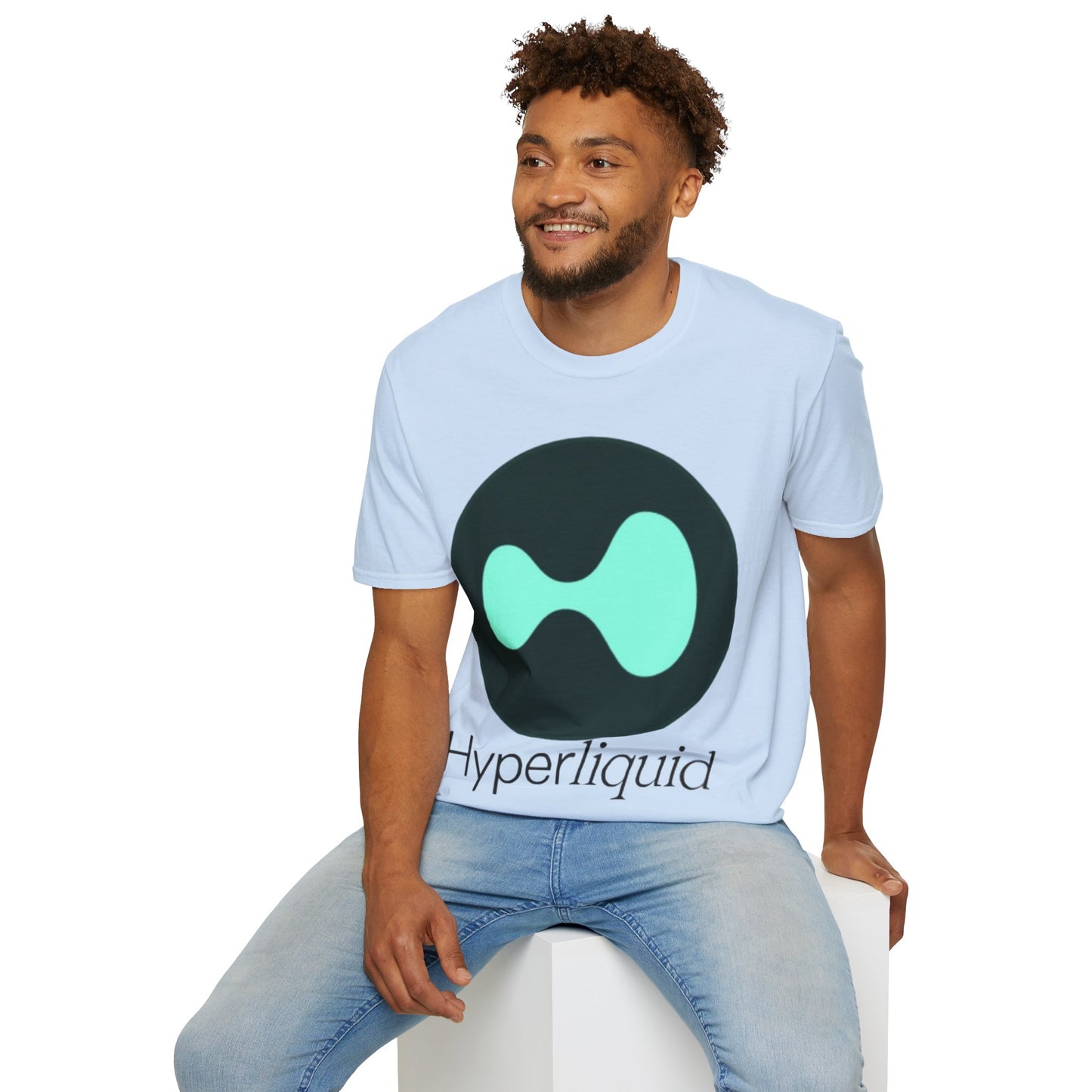 Hyperliquid Black font Unisex T-Shirt by cypherpunkgear.com