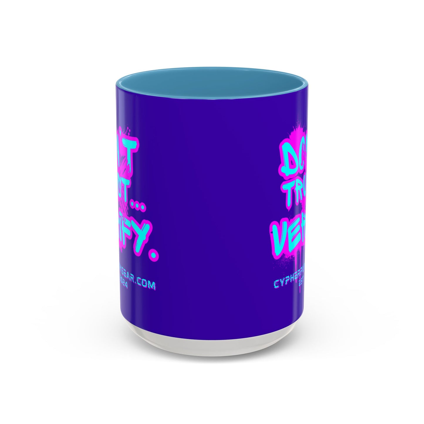 Don't Trust...Verify. Dark Purple Accent Mug by cypherpunkgear.com