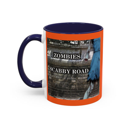 2-sided, Scabby Road Orange Accent Mug by CreepyCrafts.boo