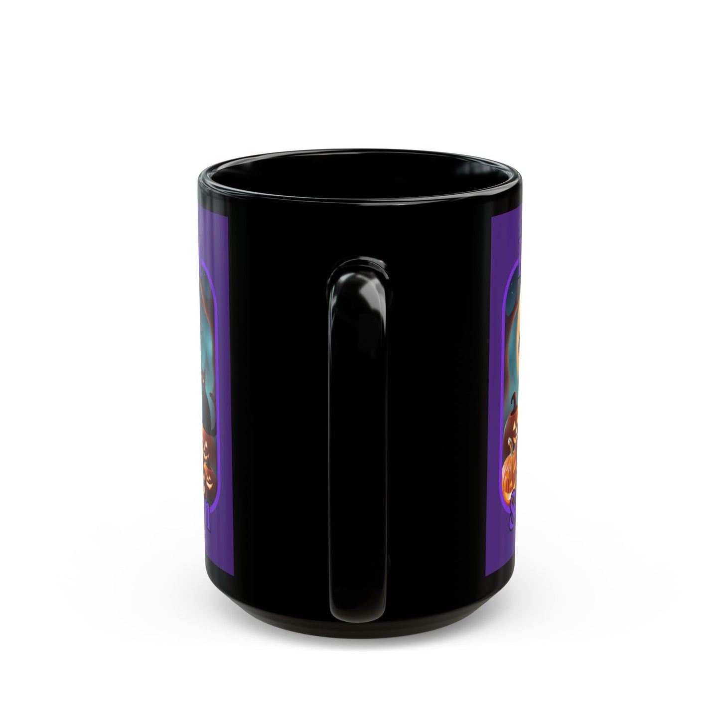 Blessed Samhain Cute Witch Purple font Purple Mug by CreepyCrafts.boo