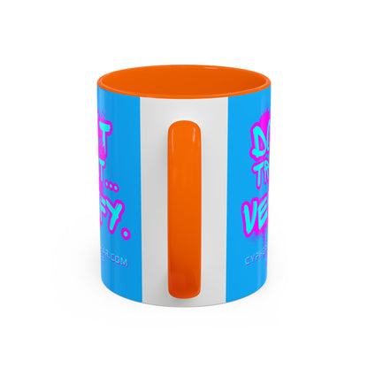 Don't Trust...Verify. Light Blue Accent Mug by cypherpunkgear.com