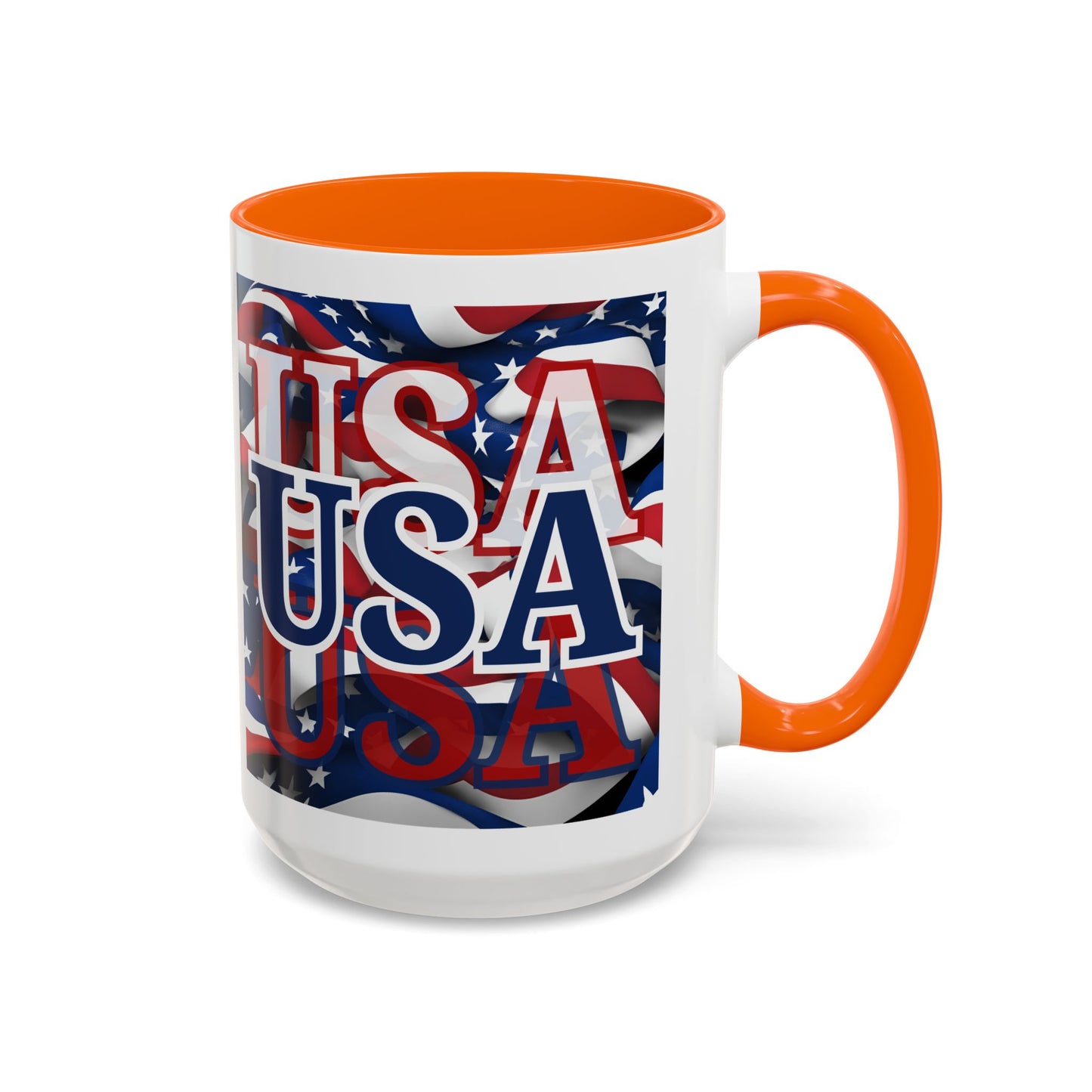 USA Blue font Center Patriot Accent Mug by cypherpunkgear.com