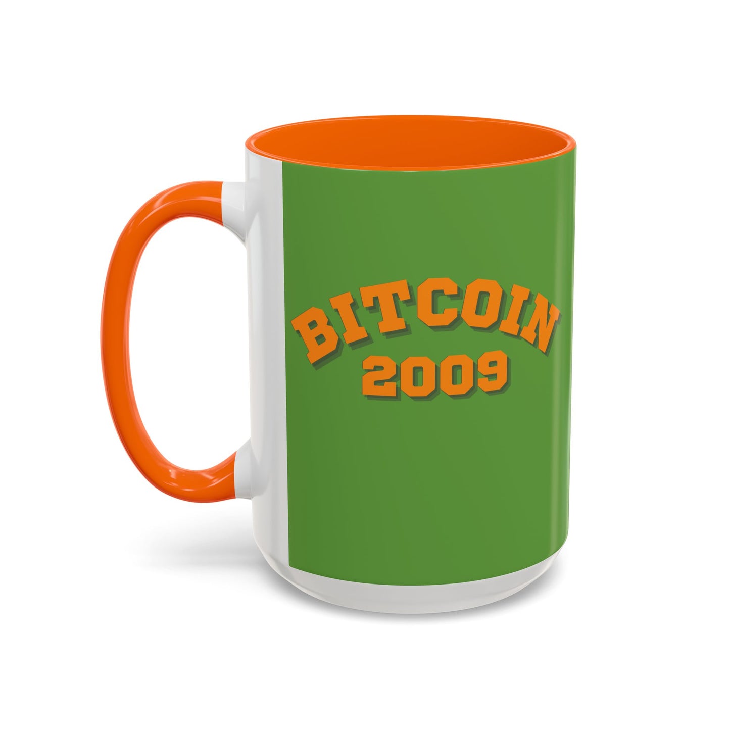 Bitcoin 2009 Green Accent Mug by cypherpunkgear.com
