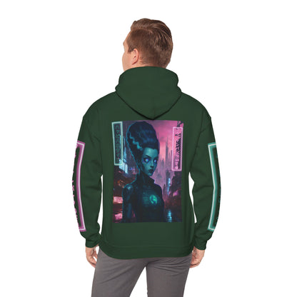 Neon Bride of Frankenstein Hoodie Unisex Hooded Sweatshirt by CreepyCrafts.boo