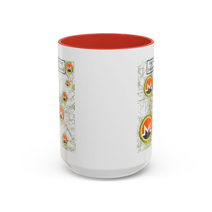 Monero (XMR) don't assume your freedoms are assured White Accent Mug by cypherpunkgear.com