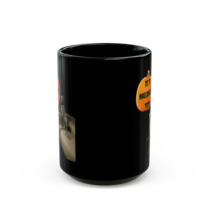 Is it Halloween yet? Skeleton's Pumpkin Black Mug by CreepyCrafts.boo