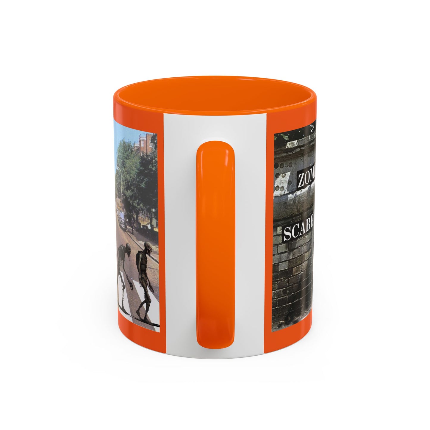 2-sided, Scabby Road Orange Accent Mug by CreepyCrafts.boo
