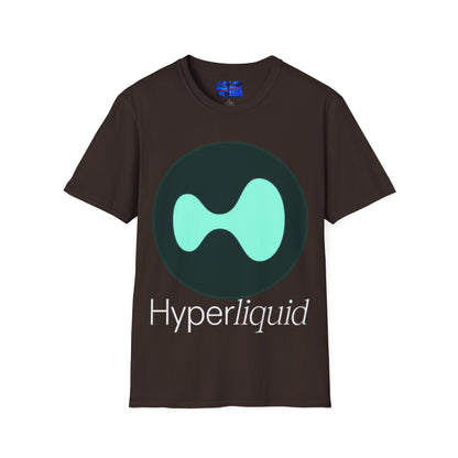 Hyperliquid White font Unisex T-Shirt by cypherpunkgear.com