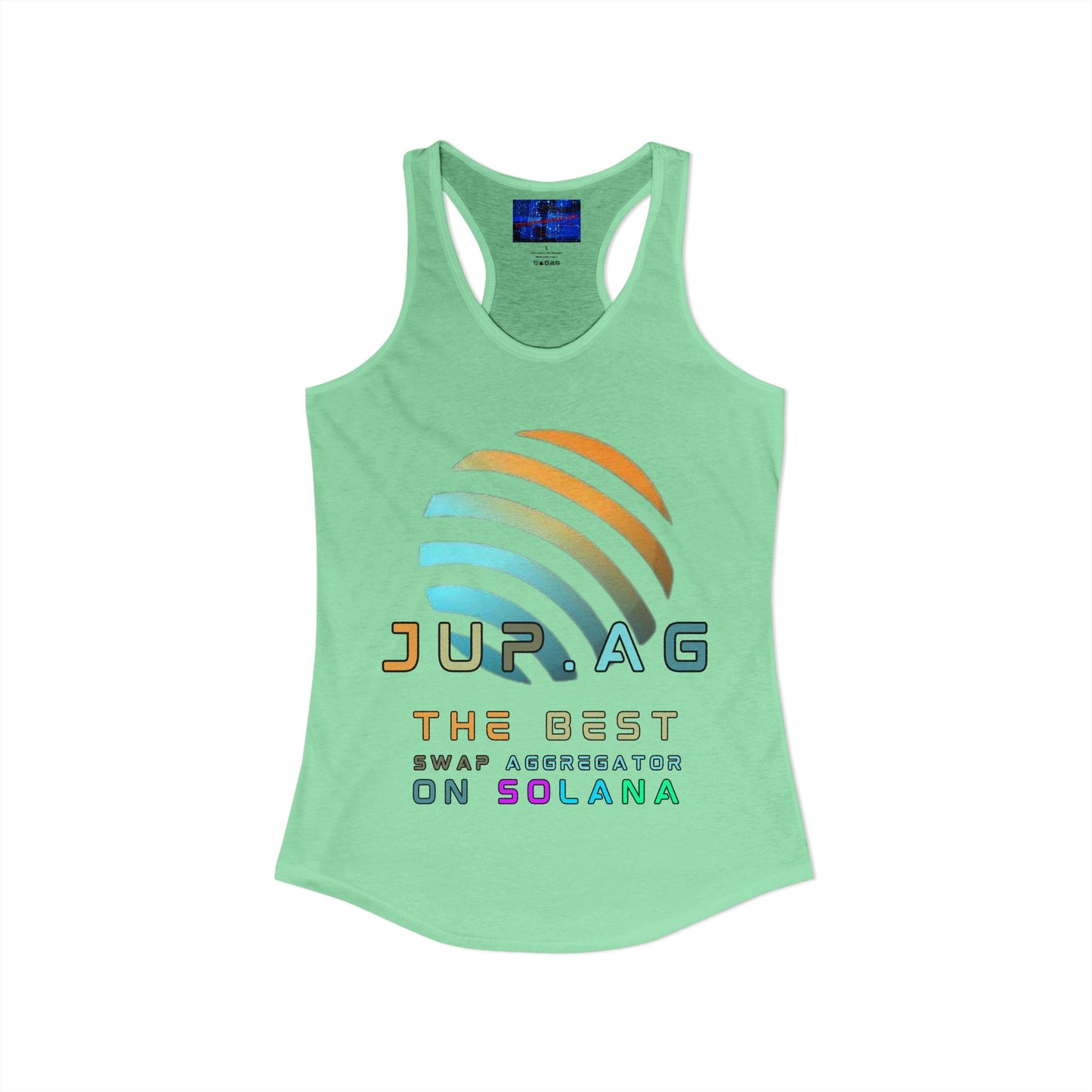 Jupiter (JUP) the best aggregator on Solana Women's Racerback Tank Top by cypherpunkgear.com