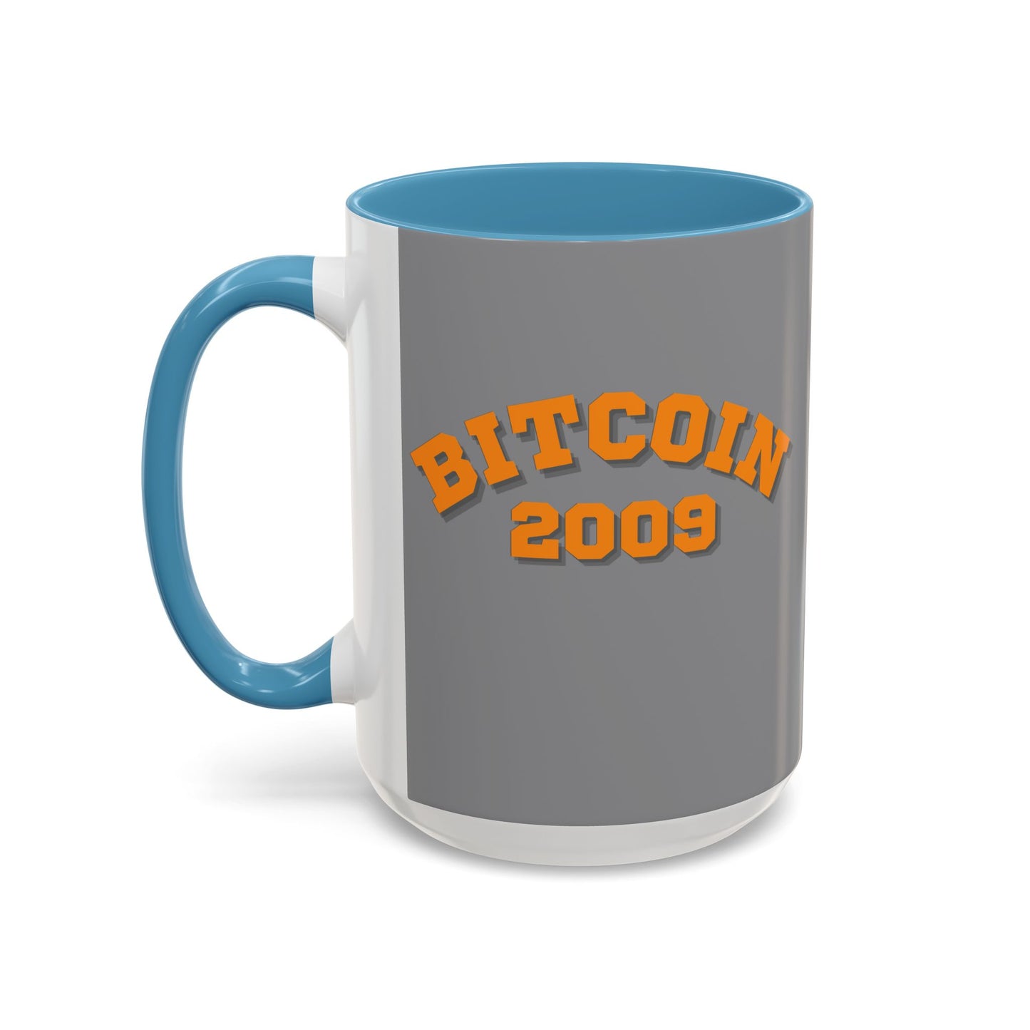 Bitcoin 2009 Grey Accent Mug by cypherpunkgear.com