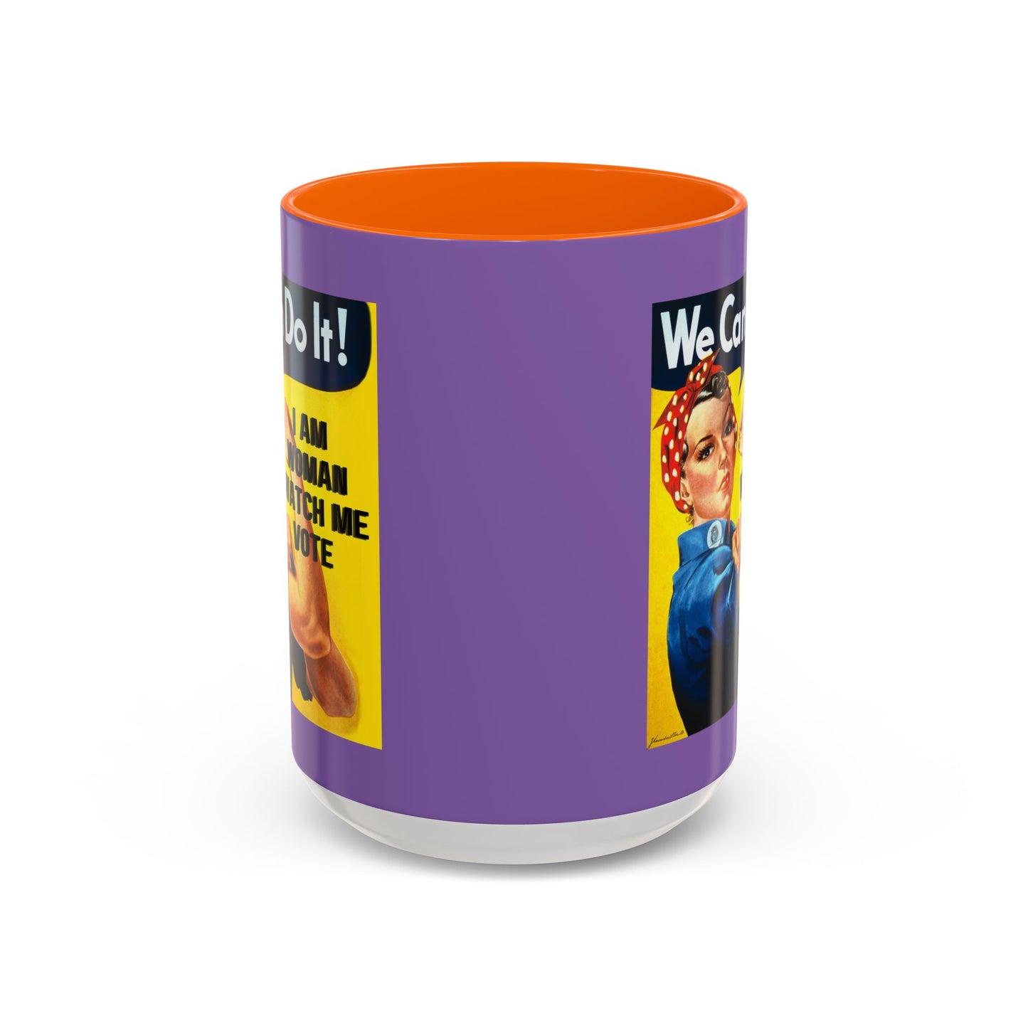 I Am Woman Watch Me Vote Rosie Light Purple Accent Mug by cypherpunkgear.com