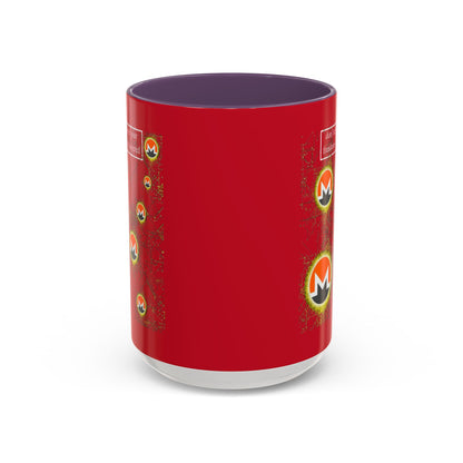 Monero (XMR) don't assume your freedoms are assured Red Accent Mug by cypherpunkgear.com