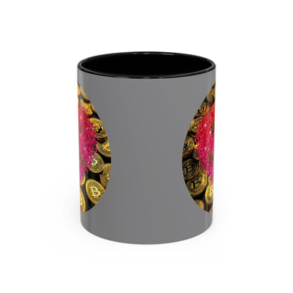 Bitcoin is My Valentine Grey Accent Mug by cypherpunkgear.com