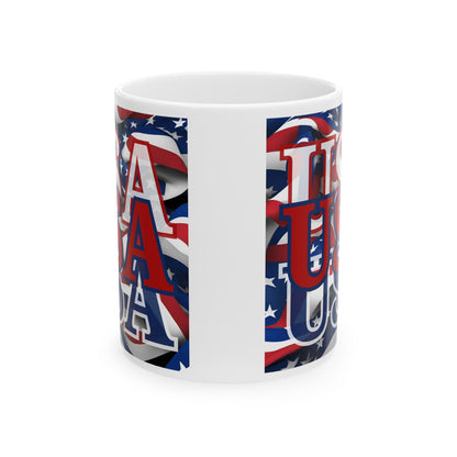 USA RDfont Center Patriot White Mug by cypherpunkgear