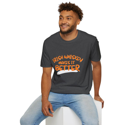 Irish Whiskey makes it better OGfont DKcolors Unisex T-Shirt by cypherpunkgear.com