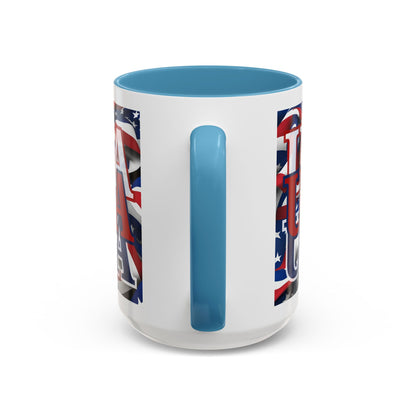 USA Red font Center Patriot Accent Mug by cypherpunkgear.com