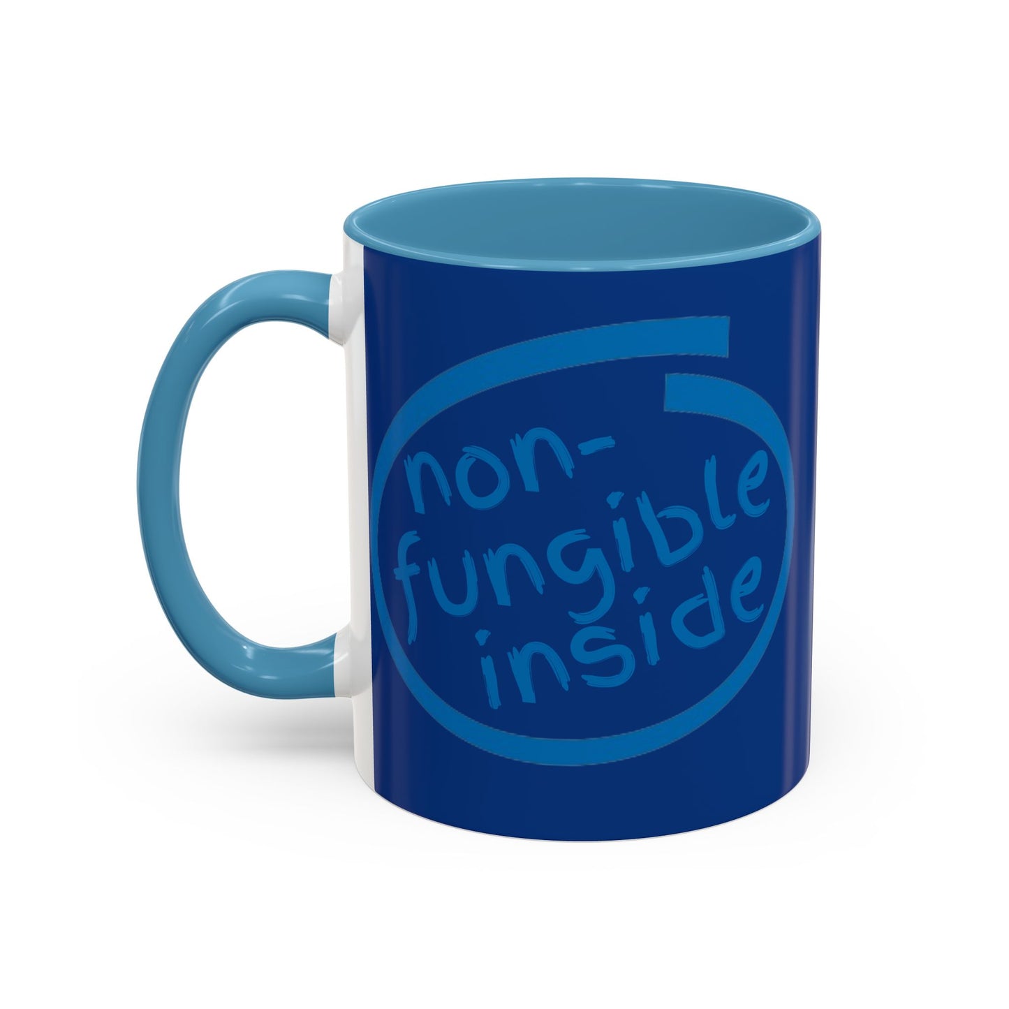 Non-Fungible Inside Dark Blue Accent Mug by cypherpunkgear.com