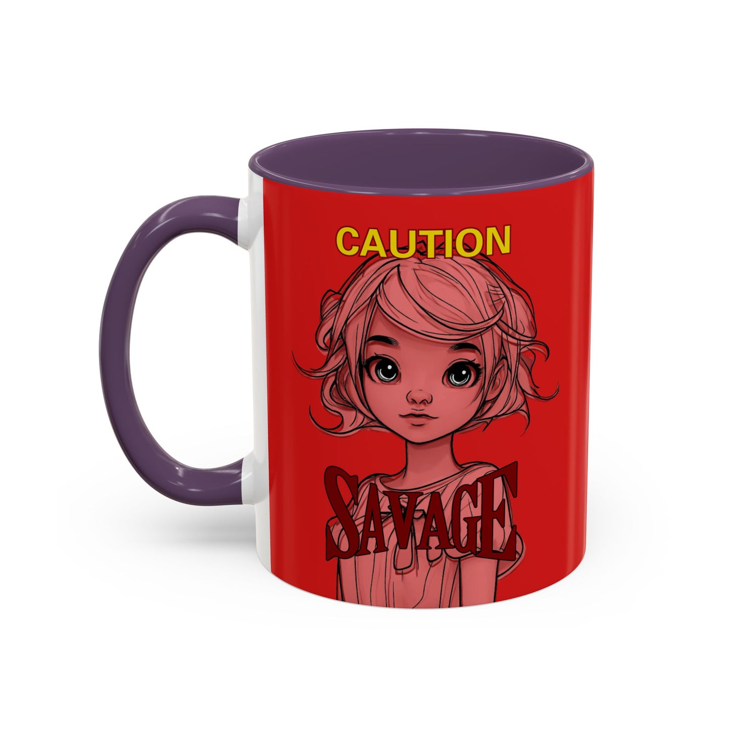 Caution, Savage Red Accent Mug by cypherpunkgear.com