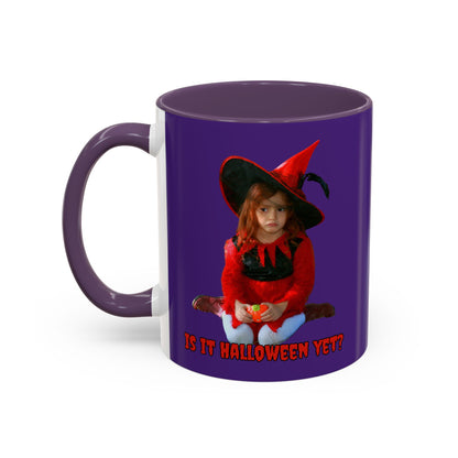 Is it Halloween yet? Dark Purple Accent Mug by CreepyCrafts.boo
