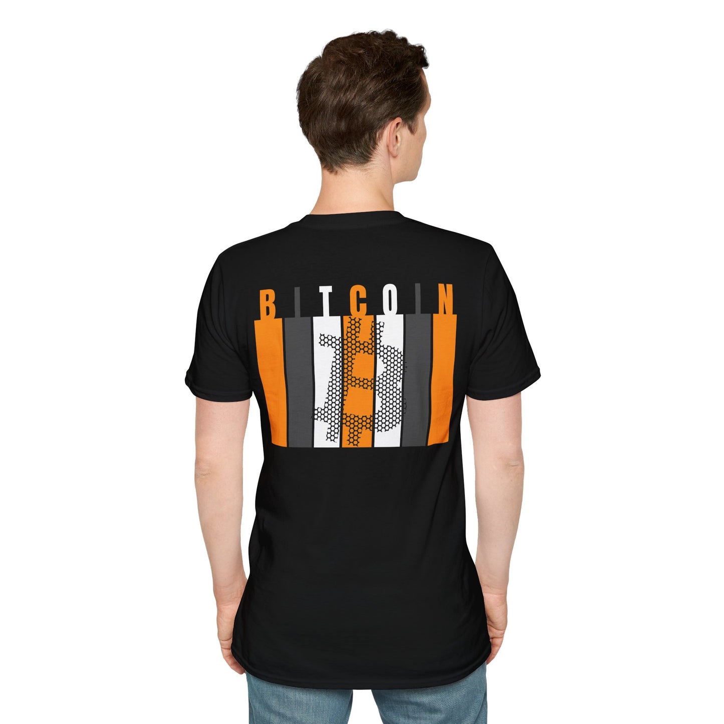 2-sided, Bitcoin (BTC) Decentralized Freedom Dark colors Unisex T-Shirt by cypherpunkgear.com