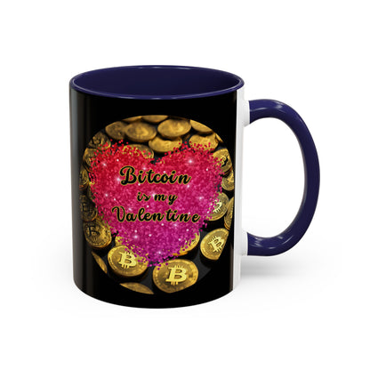 Bitcoin is My Valentine Black Accent Mug by cypherpunkgear.com
