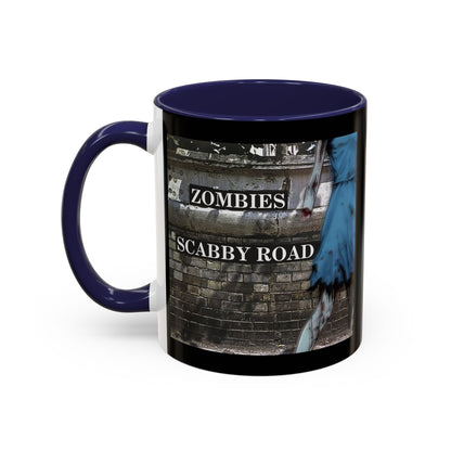 2-sided, Scabby Road Black Accent Mug by CreepyCrafts.boo