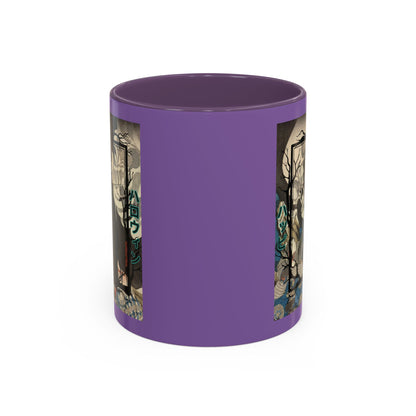 Yōkai Happy Halloween Purple Accent Mug by CreepyCrafts.boo