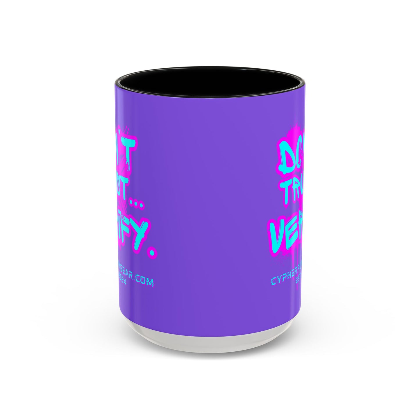 Don't Trust...Verify. Light Purple Accent Mug by cypherpunkgear.com