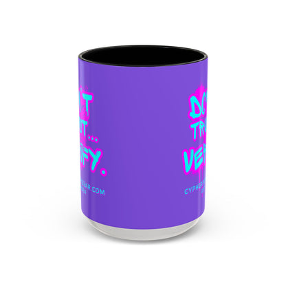 Don't Trust...Verify. Light Purple Accent Mug by cypherpunkgear.com