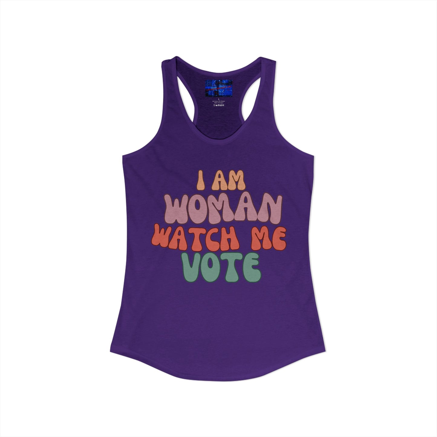I Am Woman Watch Me Vote Women's Racerback Tank Top by cypherpunkgear.com