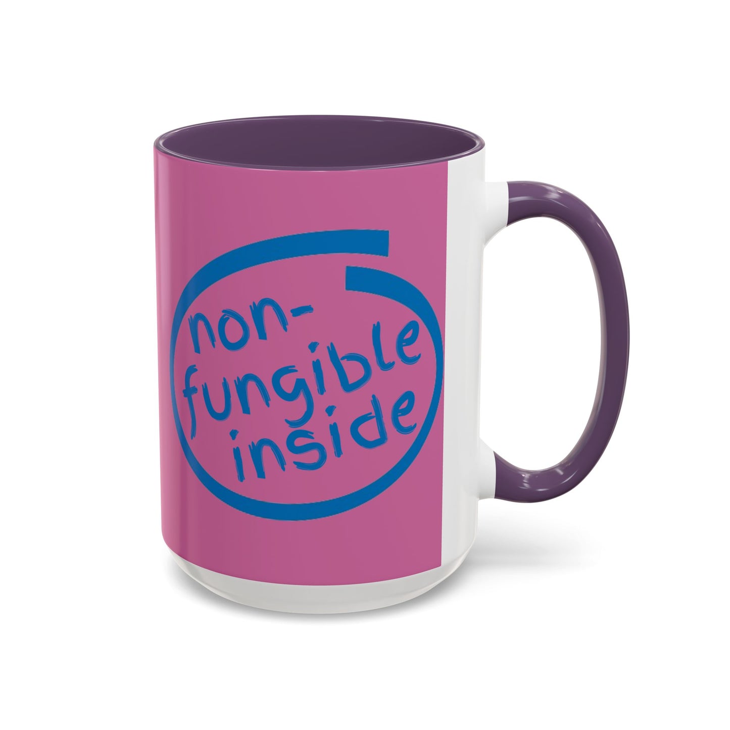 Non-Fungible Inside Pink Accent Mug by cypherpunkgear.com
