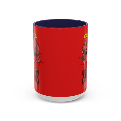 Caution, Savage Red Accent Mug by cypherpunkgear.com