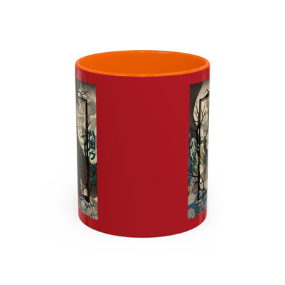 Yōkai Happy Halloween Red Accent Mug by CreepyCrafts.boo