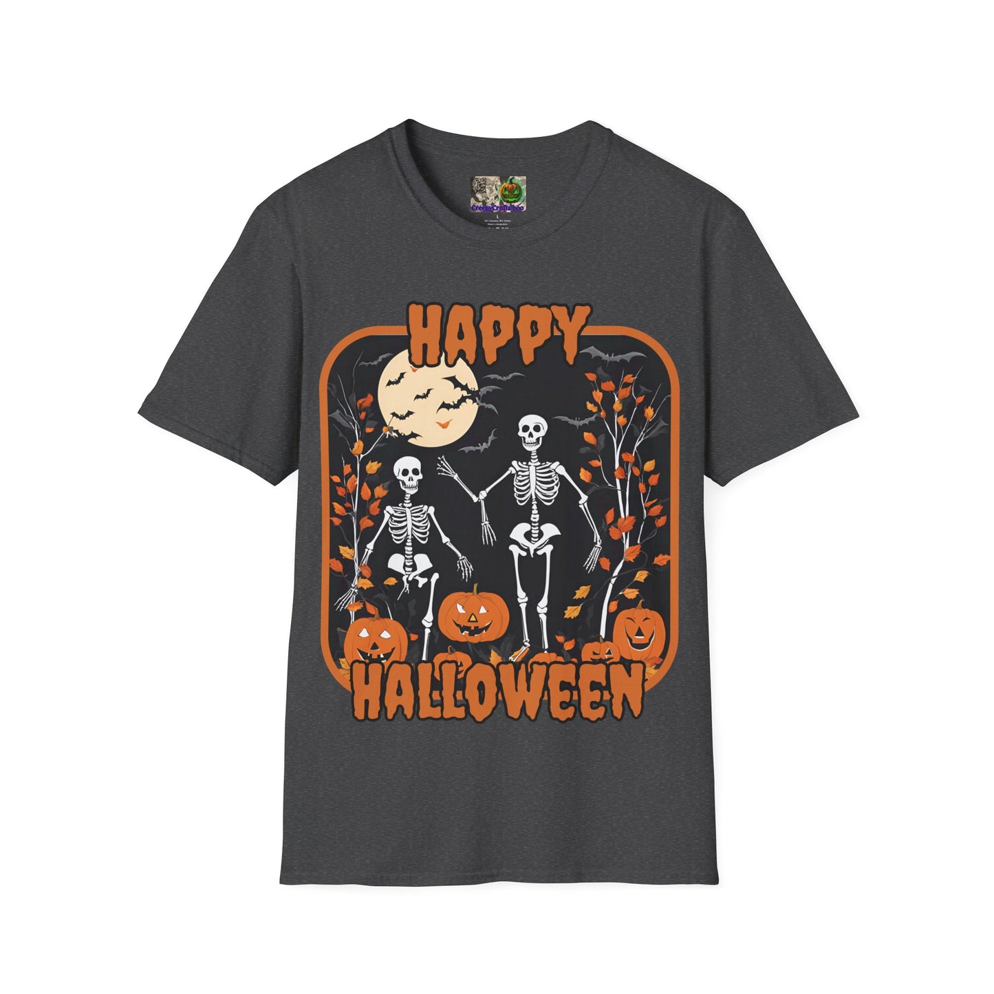 Spooktacular Skeletons of Halloween Dark colors Unisex T-shirt by CreepyCrafts.boo