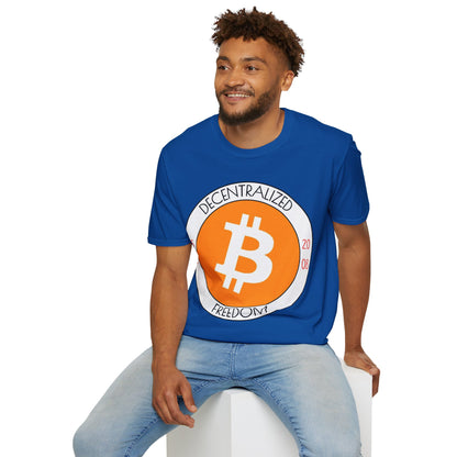 Bitcoin Decentralized Freedom Dark colors Unisex T-Shirt by cypherpunkgear.com