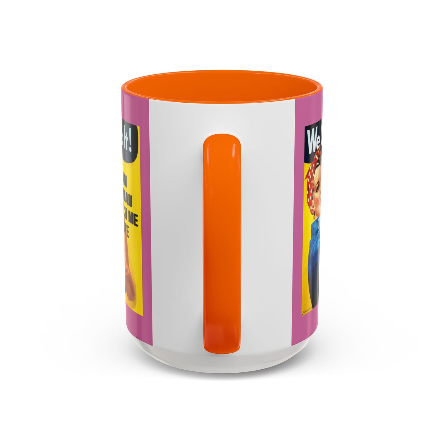 I Am Woman Watch Me Vote Rosie Pink Accent Mug by cypherpunkgear.com