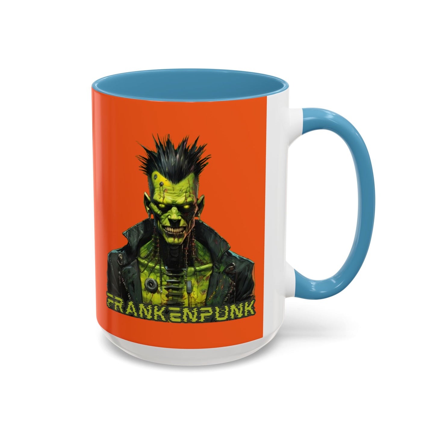 Frankenpunk Orange Accent Mug by CreepyCrafts.boo