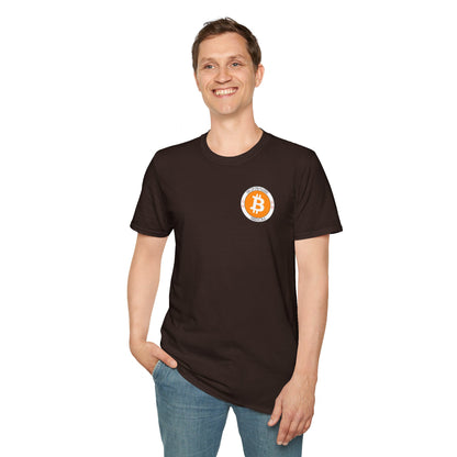 2-sided Bitcoin (BTC) Decentralized Freedom DKcolors Unisex T-Shirt by cypherpunkgear