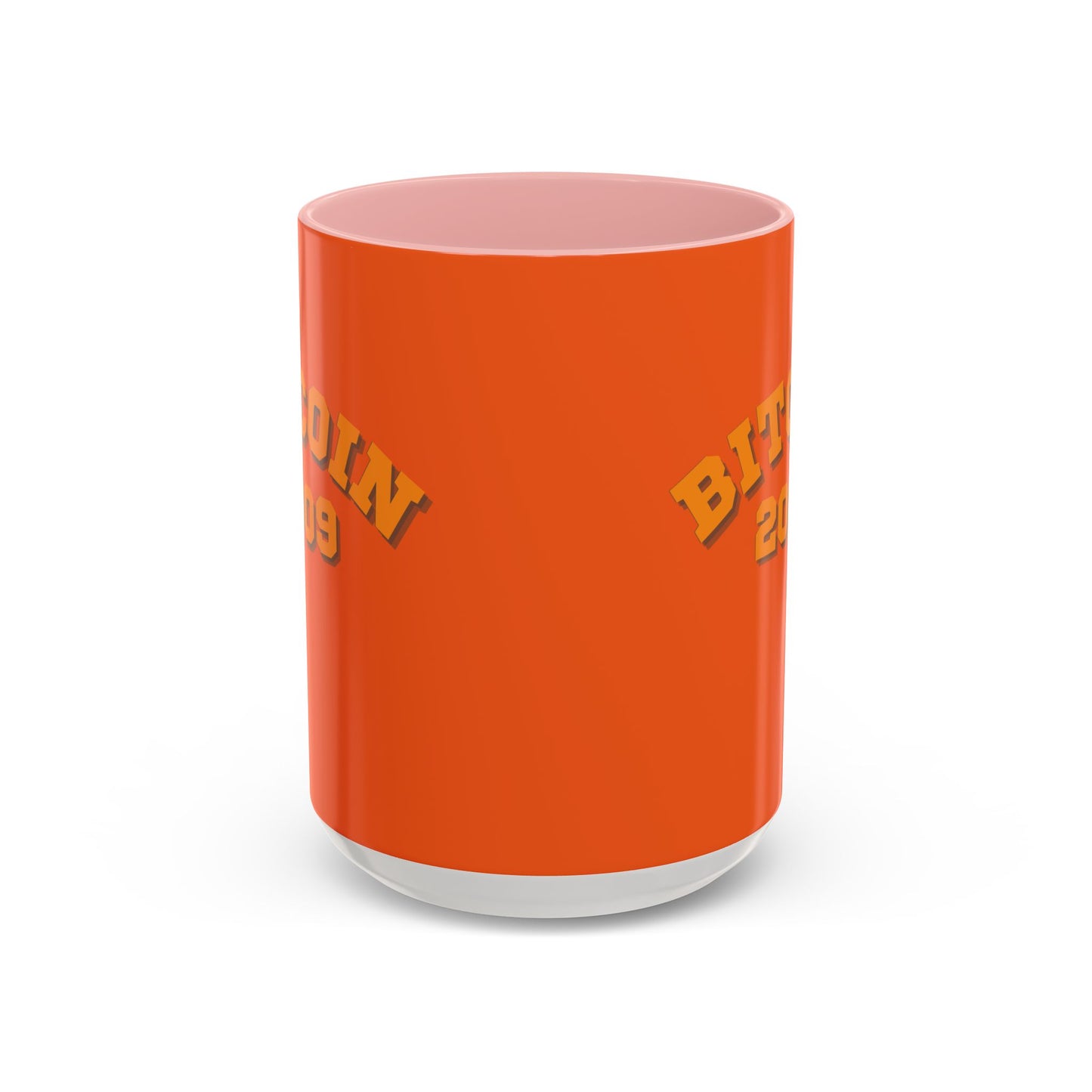 Bitcoin 2009 Orange Accent Mug by cypherpunkgear.com