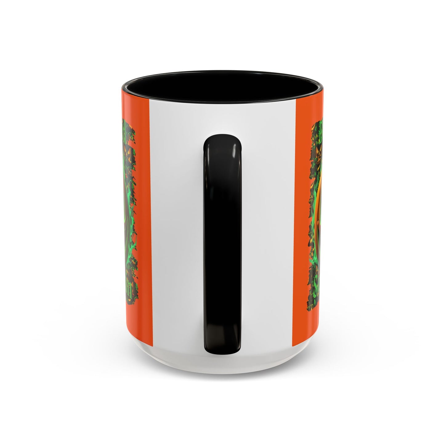 Blessed Samhain Green Jack Orange Accent Mug by CreepyCrafts.boo