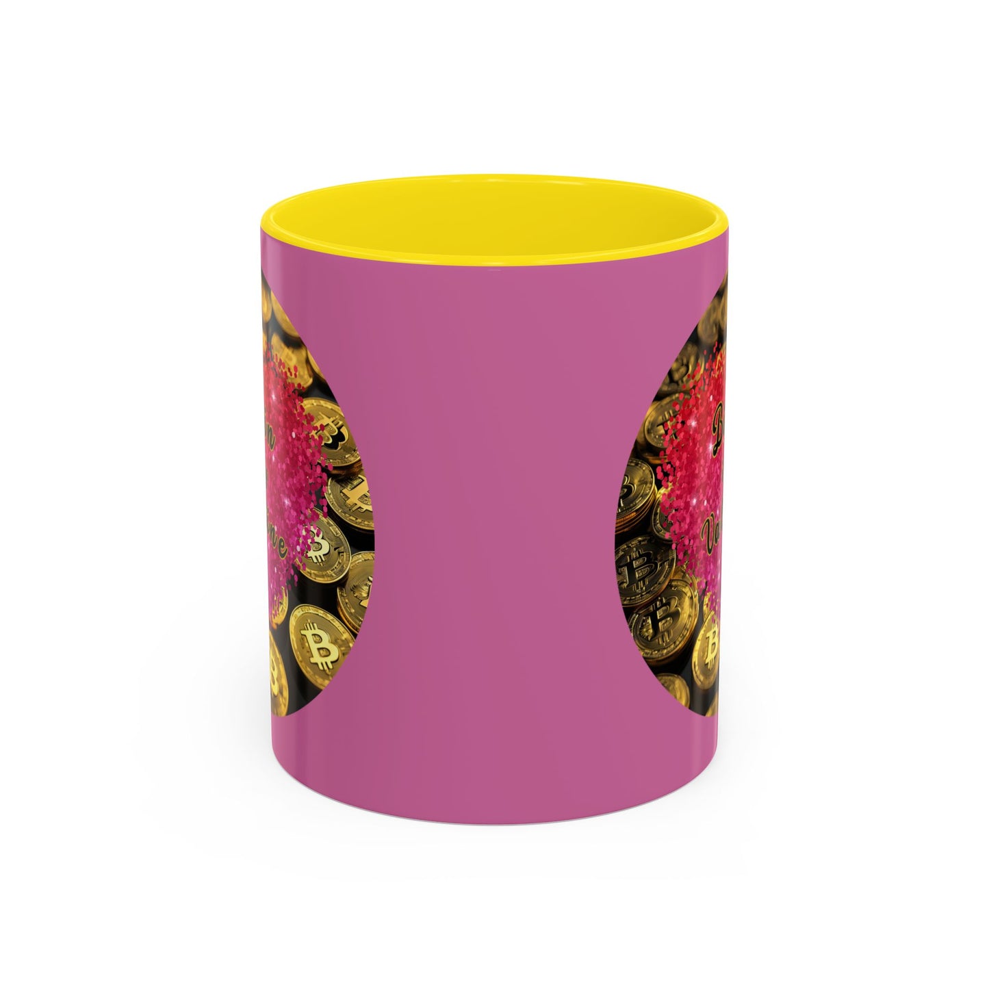 Bitcoin is My Valentine Pink Accent Mug by cypherpunkgear.com