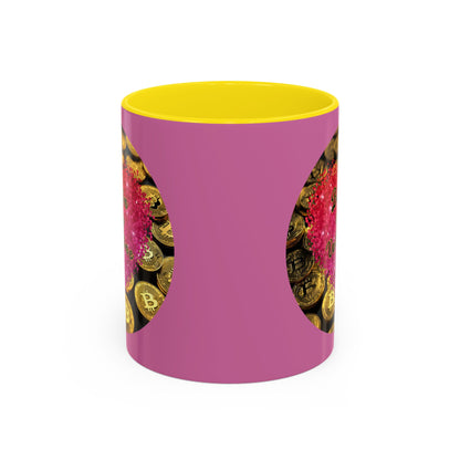 Bitcoin is My Valentine Pink Accent Mug by cypherpunkgear.com