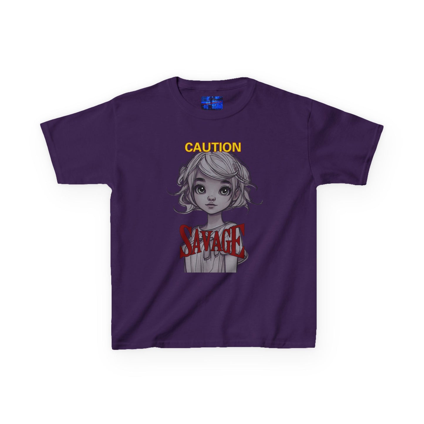 Caution: Small but Savage Kids Heavy Cotton Tee by cypherpunkgear.com