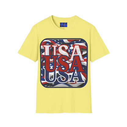 RED White and Blue USA Patriot Light colors Unisex T-Shirt by cypherpunkgear.com