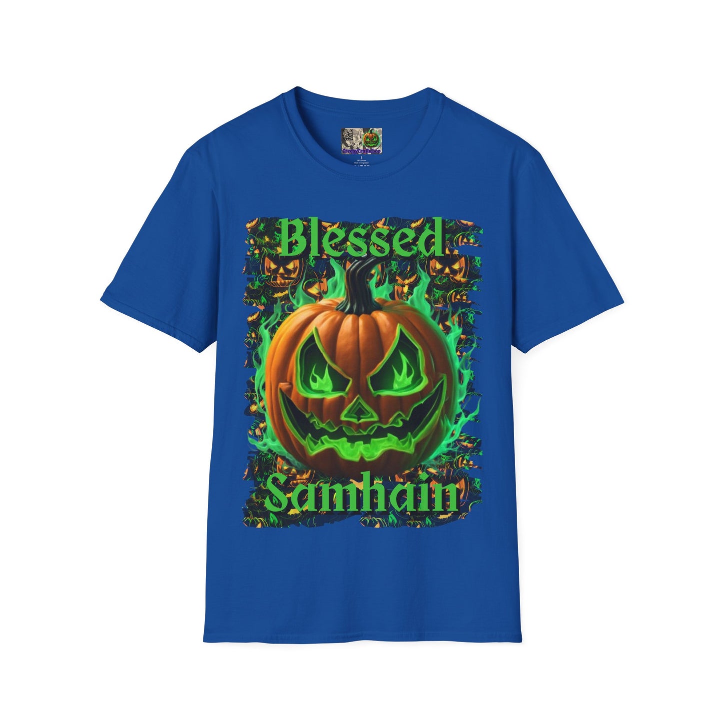 Blessed Samhain Green Jack Dark colors Unisex T-Shirt by CreepyCrafts.boo