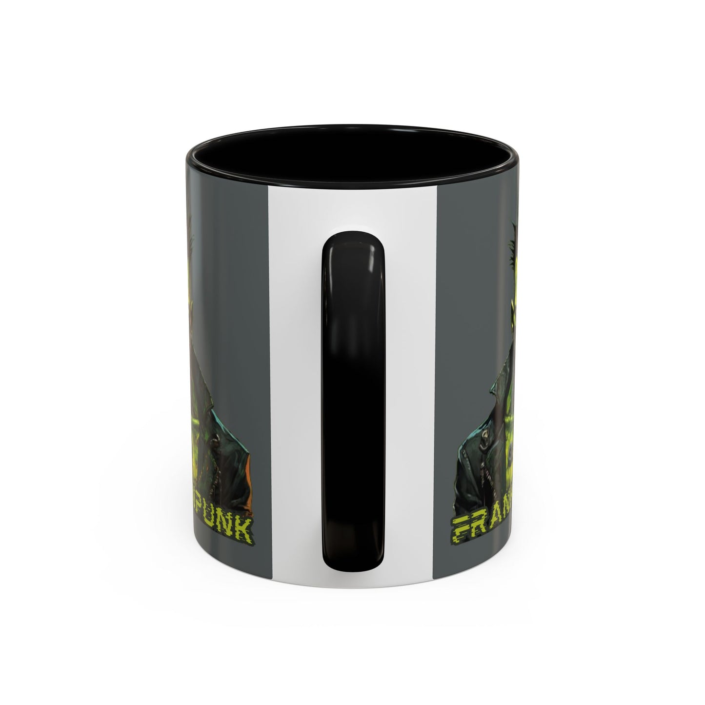 Frankenpunk Grey Accent Mug by CreepyCrafts.boo